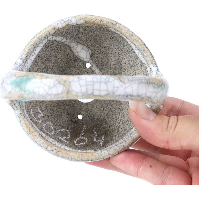 Pot à bonsaï rond blanc par Bunzan - 105 x 105 x 120 mm