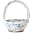 Pot à bonsaï rond blanc et vert par Bunzan - 115 x 115 x 130 mm