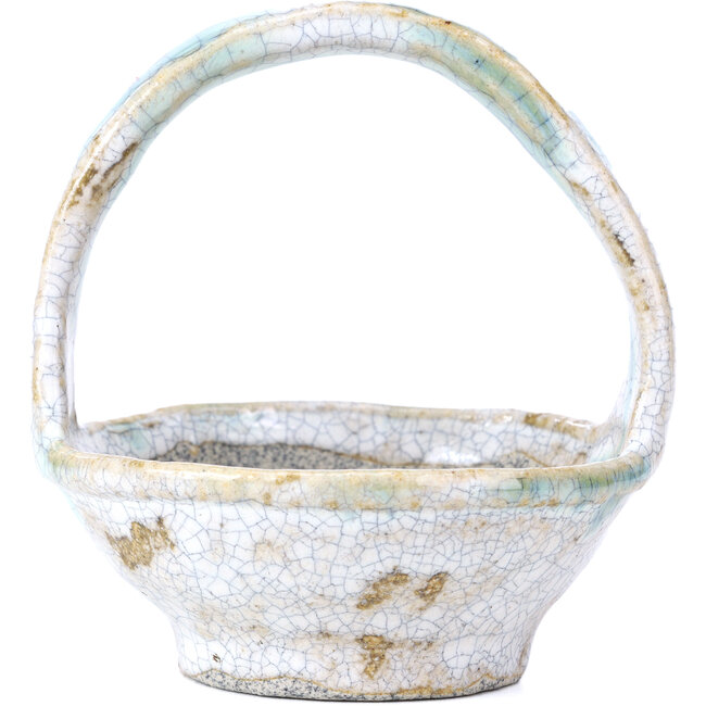 Pot à bonsaï rond blanc par Bunzan - 100 x 100 x 110 mm