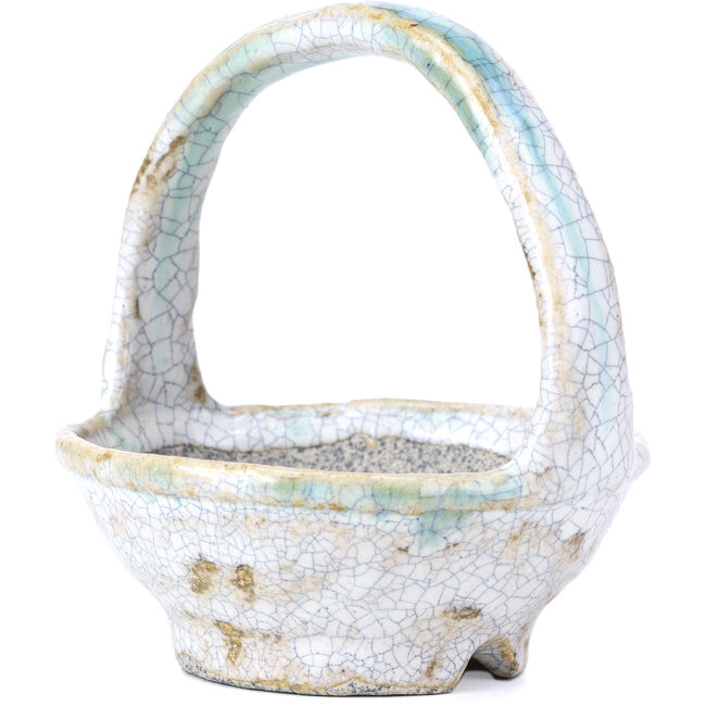 Pot à bonsaï rond blanc par Bunzan - 100 x 100 x 110 mm