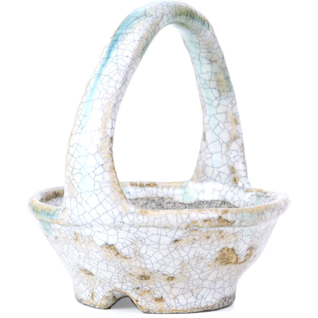 Pot à bonsaï rond blanc par Bunzan - 100 x 100 x 110 mm