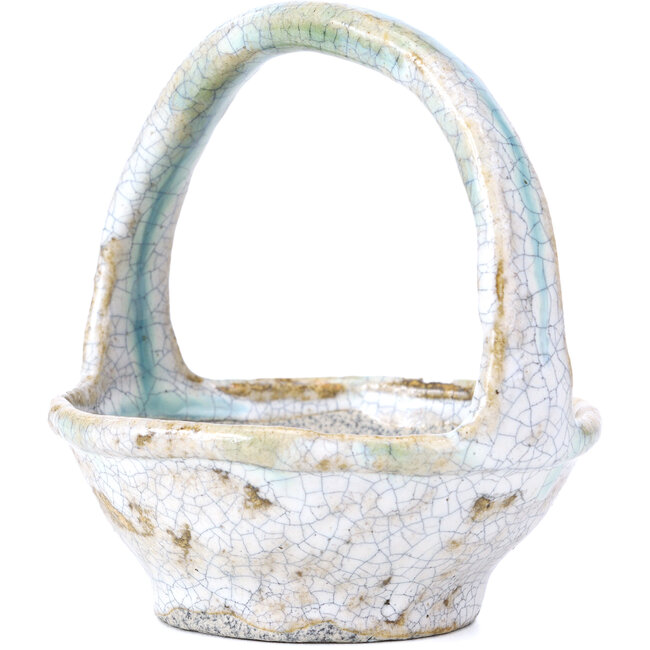 Maceta de bonsái blanca redonda de Bunzan - 100 x 100 x 110 mm