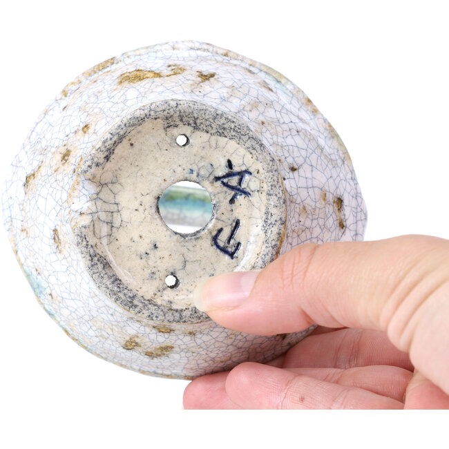 Pot à bonsaï rond blanc par Bunzan - 100 x 100 x 110 mm