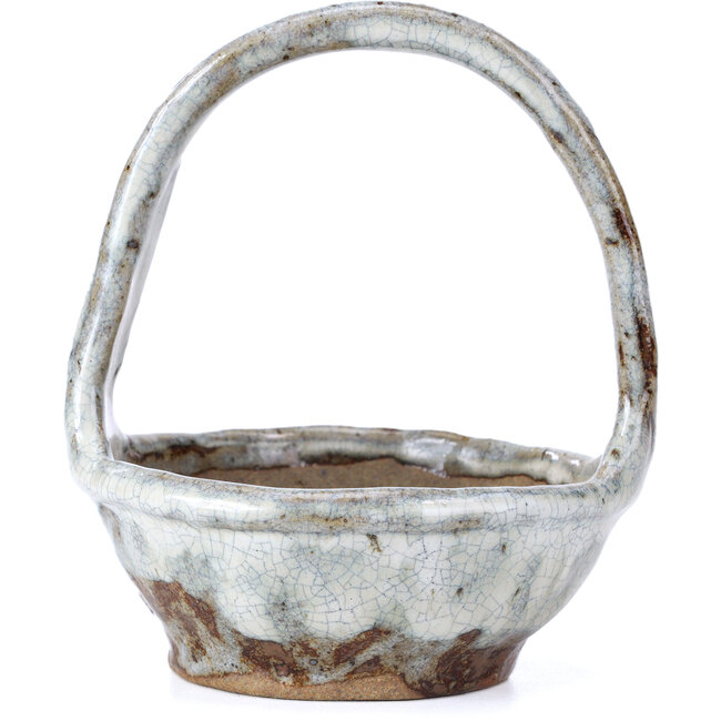 Pot à bonsaï rond marron par Bunzan - 120 x 120 x 130 mm