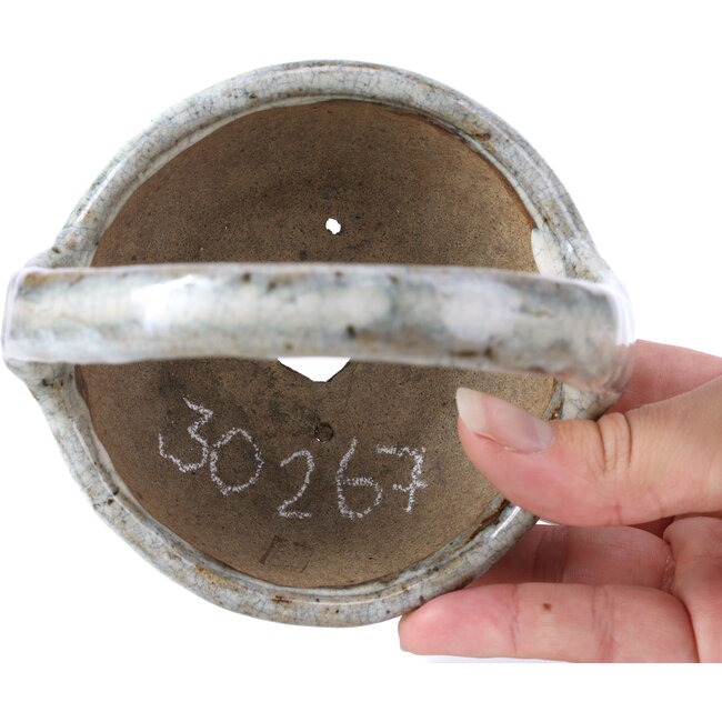 Ronde bruine bonsaipot van Bunzan - 120 x 120 x 130 mm