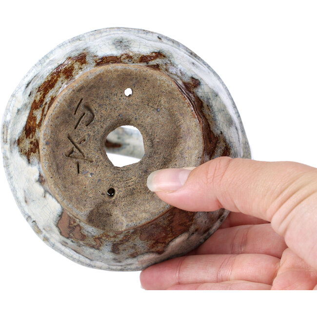 Pot à bonsaï rond marron par Bunzan - 120 x 120 x 130 mm