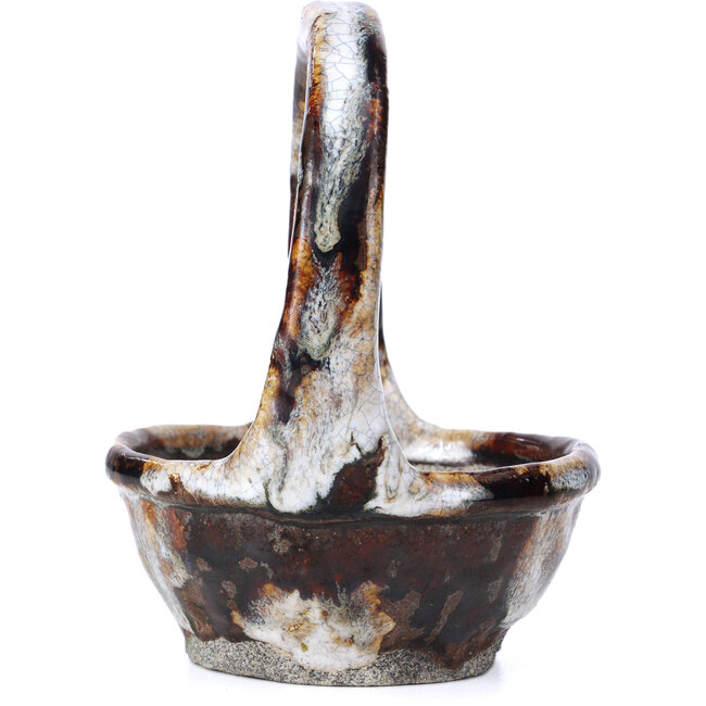 Vaso per bonsai rotondo marrone di Bunzan - 105 x 105 x 135 mm