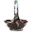 Vaso per bonsai rotondo marrone di Bunzan - 115 x 115 x 130 mm
