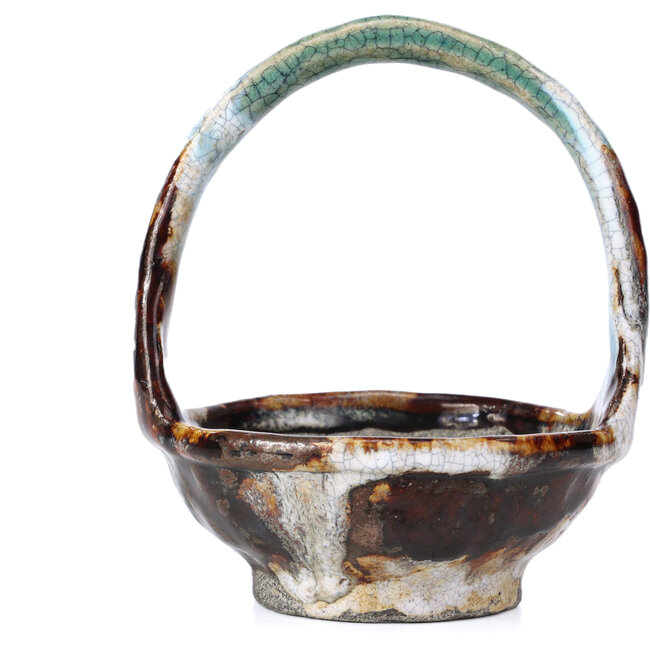 Pot à bonsaï rond marron par Bunzan - 115 x 115 x 130 mm