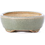 Oval blue bonsai pot by Yozan - 140 x 110 x 40 mm