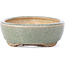 Oval blue bonsai pot by Yozan - 140 x 110 x 40 mm