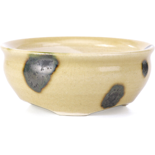 Pot à bonsaï rond beige par Bikou - 90 x 90 x 40 mm