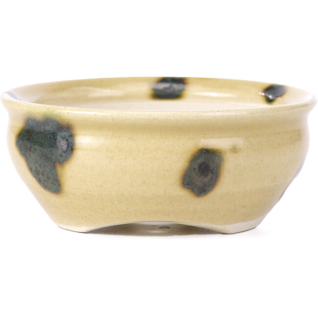 Vaso per bonsai rotondo beige di Bikou - 90 x 90 x 40 mm