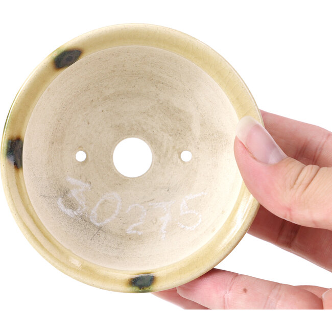 Runde beige Bonsaischale von Bikou - 90 x 90 x 40 mm