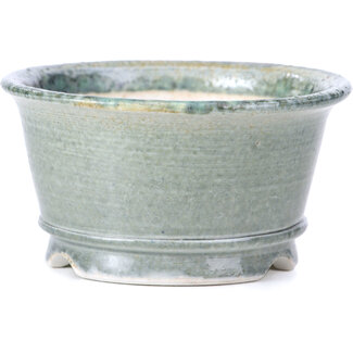 Shoseki 80 mm round grey bonsai pot by Shoseki, Japan