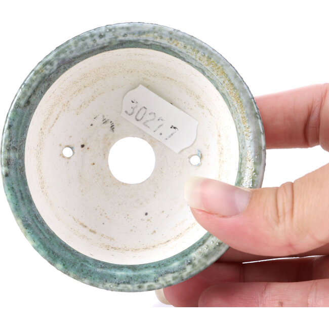 Round grey bonsai pot by Shoseki - 80 x 80 x 40 mm