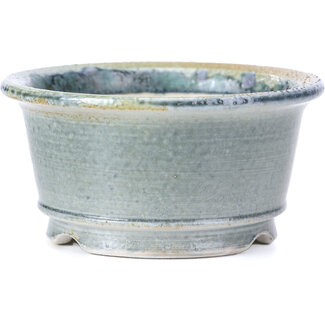 Shoseki 80 mm round grey bonsai pot by Shoseki, Japan