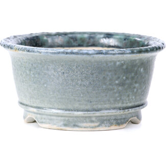 Shoseki 80 mm round grey bonsai pot by Shoseki, Japan