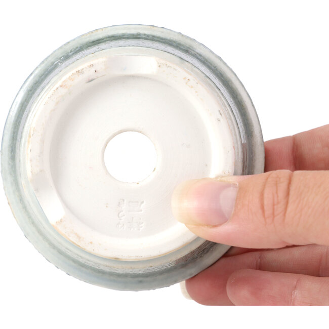 Pot à bonsaï rond gris par Shoseki - 80 x 80 x 40 mm