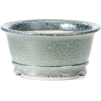 Shoseki 80 mm round grey bonsai pot by Shoseki, Japan