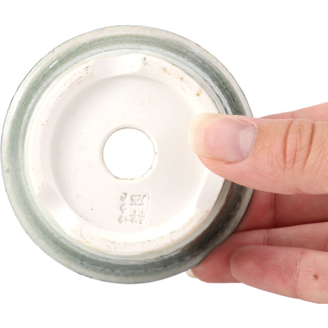 Pot à bonsaï rond gris par Shoseki - 80 x 80 x 40 mm