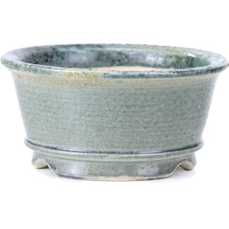 Shoseki 80 mm round grey bonsai pot by Shoseki, Japan