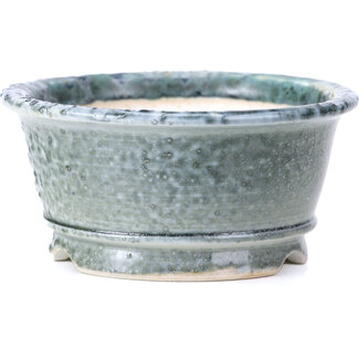 Shoseki 80 mm round grey bonsai pot by Shoseki, Japan