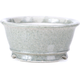 Shoseki 80 mm round grey bonsai pot by Shoseki, Japan