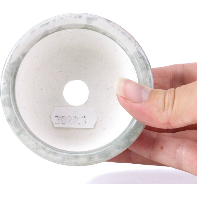 Pot à bonsaï rond gris par Shoseki - 80 x 80 x 40 mm