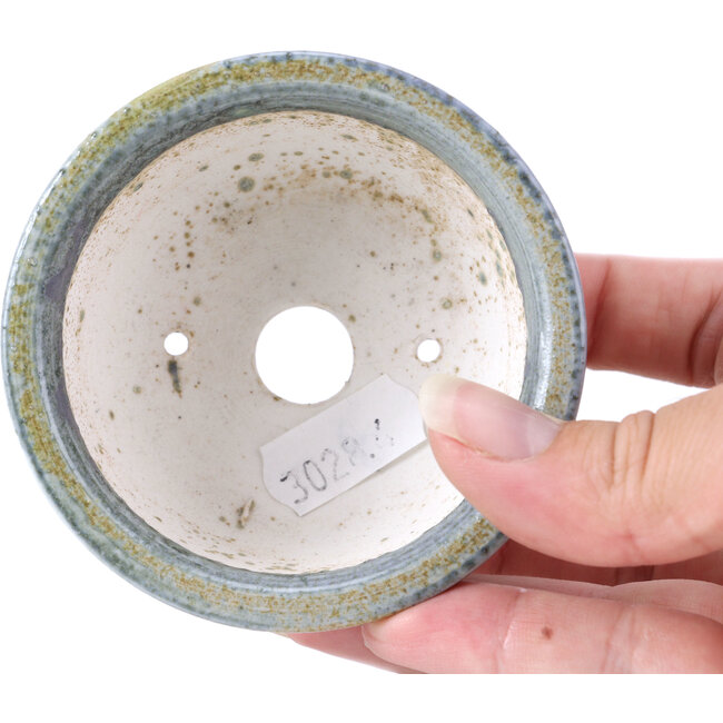 Round grey bonsai pot by Shoseki - 80 x 80 x 40 mm