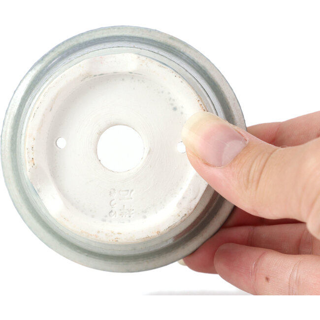 Pot à bonsaï rond gris par Shoseki - 80 x 80 x 40 mm