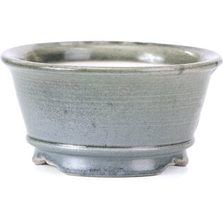 Shoseki Vaso per bonsai rotondo grigio da 80 mm di Shoseki, Giappone