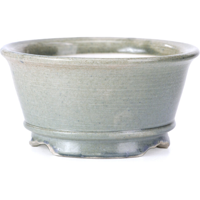 Pot à bonsaï rond gris par Shoseki - 80 x 80 x 40 mm