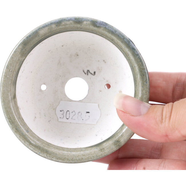 Pot à bonsaï rond gris par Shoseki - 80 x 80 x 40 mm