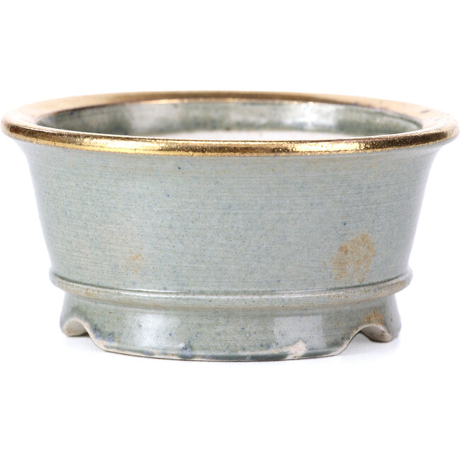 Ronde grijze bonsaipot van Shoseki - 80 x 80 x 40 mm