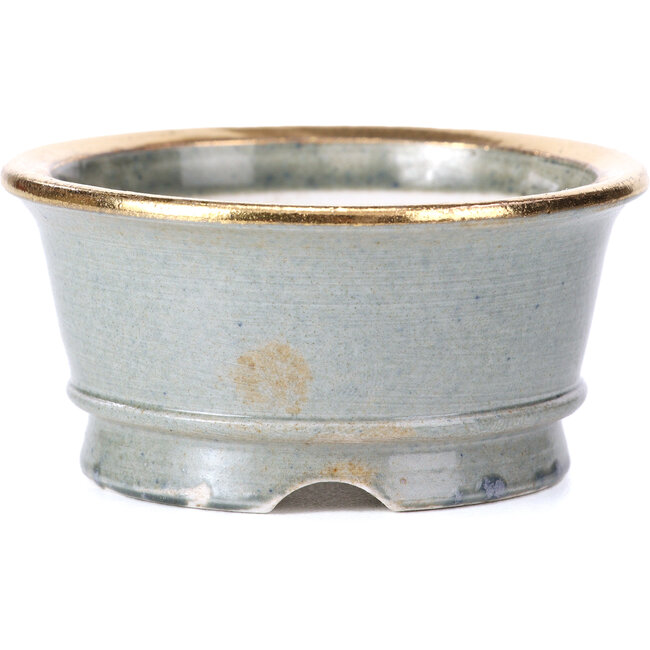 Round grey bonsai pot by Shoseki - 80 x 80 x 40 mm