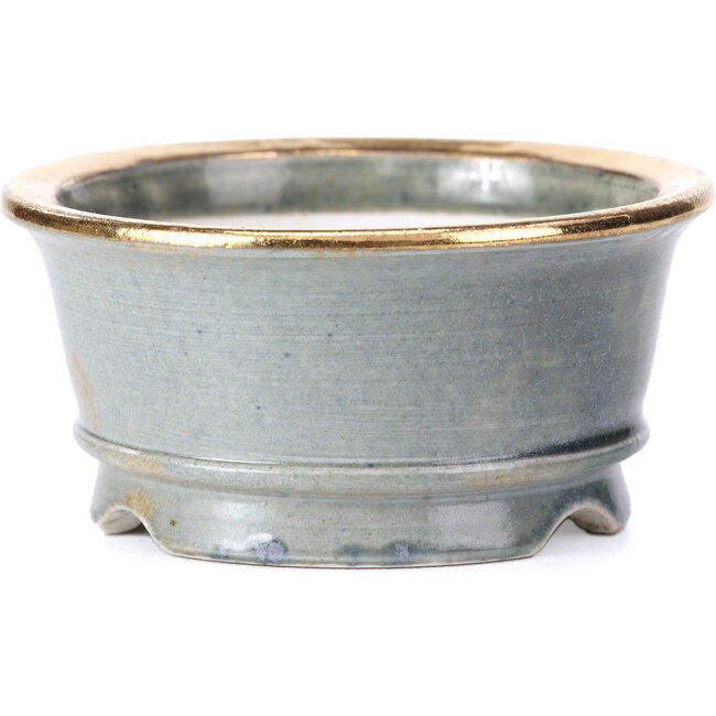 Pot à bonsaï rond gris par Shoseki - 80 x 80 x 40 mm