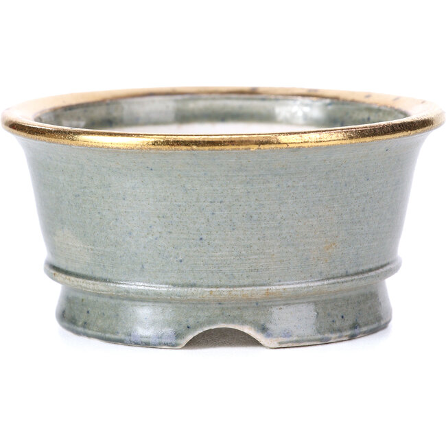 Round grey bonsai pot by Shoseki - 80 x 80 x 40 mm