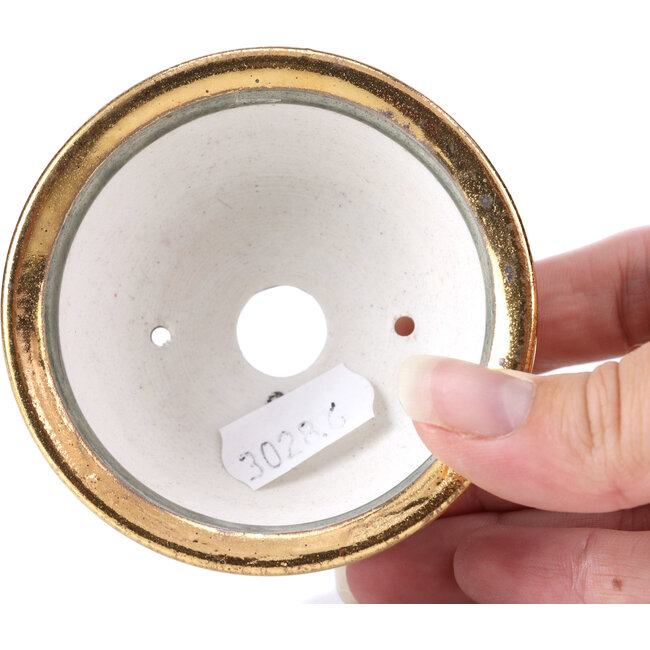 Pot à bonsaï rond gris par Shoseki - 80 x 80 x 40 mm