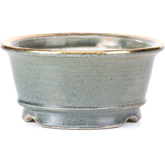 Shoseki 80 mm round grey bonsai pot by Shoseki, Japan