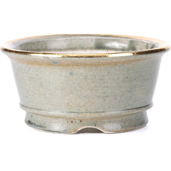 Round grey bonsai pot by Shoseki - 80 x 80 x 40 mm
