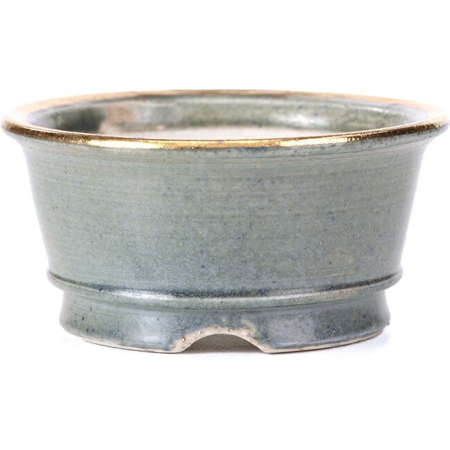 Round grey bonsai pot by Shoseki - 80 x 80 x 40 mm