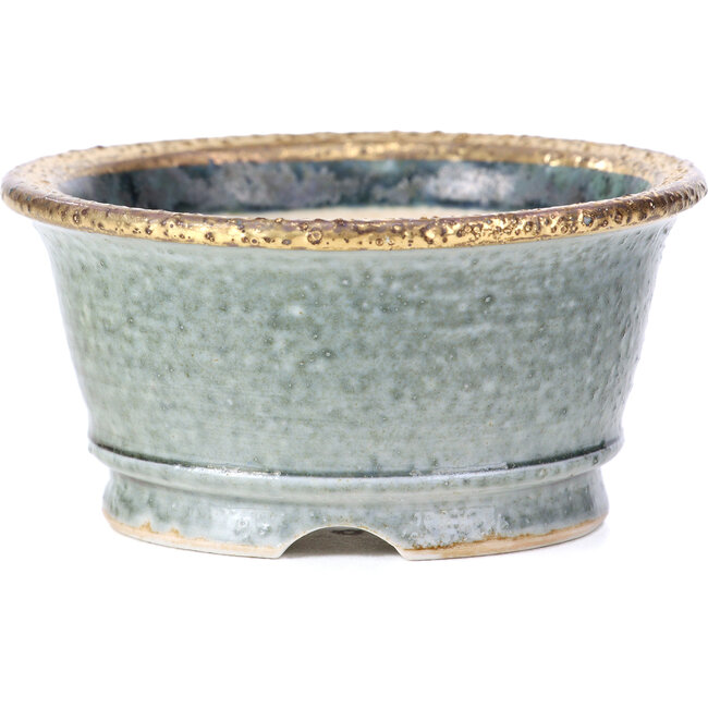 Pot à bonsaï rond gris par Shoseki - 80 x 80 x 40 mm