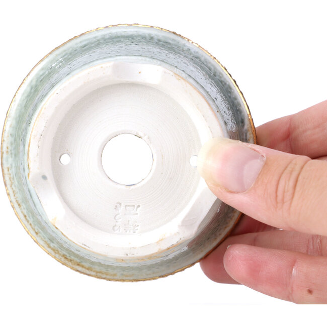 Pot à bonsaï rond gris par Shoseki - 80 x 80 x 40 mm