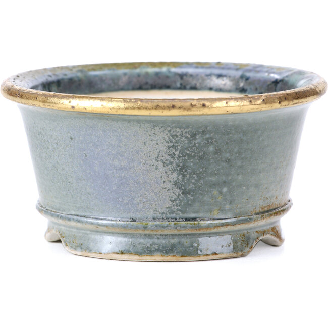 Pot à bonsaï rond gris par Shoseki - 80 x 80 x 40 mm