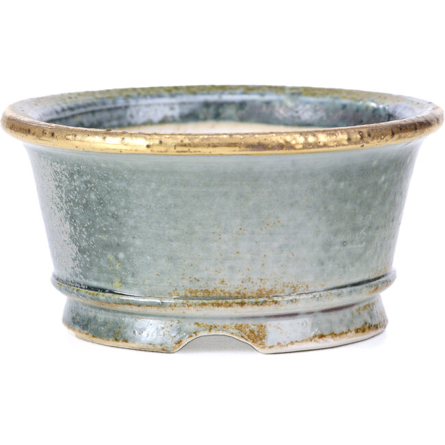 Pot à bonsaï rond gris par Shoseki - 80 x 80 x 40 mm