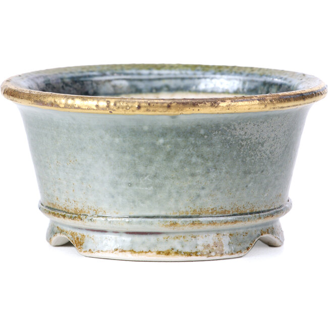 Pot à bonsaï rond gris par Shoseki - 80 x 80 x 40 mm