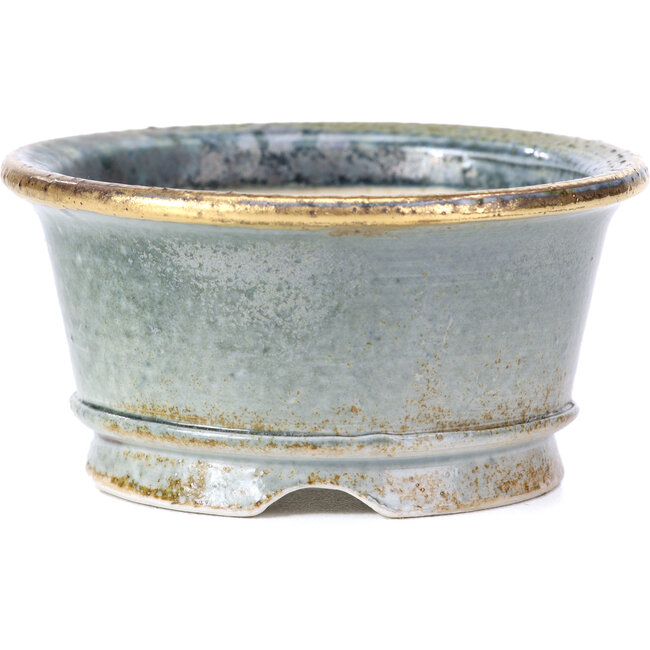 Pot à bonsaï rond gris par Shoseki - 80 x 80 x 40 mm