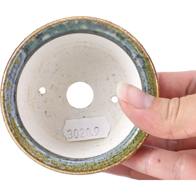 Pot à bonsaï rond gris par Shoseki - 80 x 80 x 40 mm