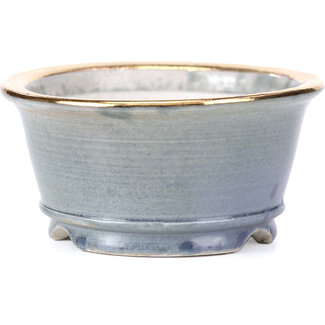 Shoseki 80 mm round grey bonsai pot by Shoseki, Japan